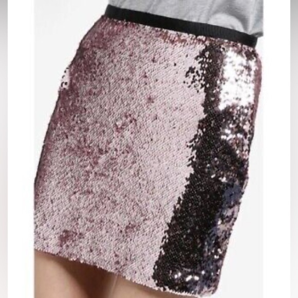 TOPSHOP Women’s Dazzling Sequin Embellished Mini Skirt Light Pink Size 4 Small S - Picture 1 of 8